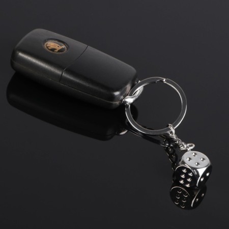 Cartage keychain, "bone for luck", chrome