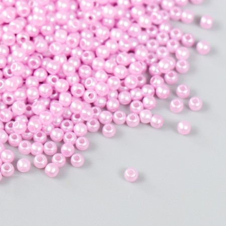 Set of beads "needlework" plastic, diameter 3 mm, 25 g, light pink