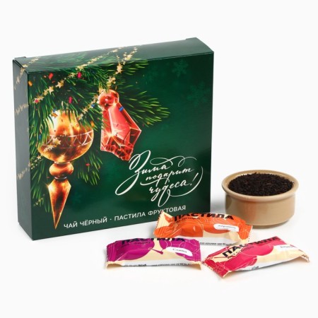 Set "Winter will give miracles" tea 50 g, pastille