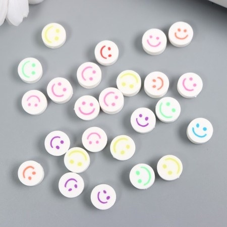 Beads for PVC "Smile on White" set of 25 pcs 0.5x0.9x0.9 cm