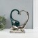 Souvenir ceramics "Elephant with an elephant. Heart" dark green with silver 7.3x17.5x22 cm