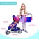 Stroller for dolls, with carrying, three -wheeled, metal frame