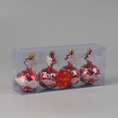 Jewelry decoration "Surprise" (set 4 pcs) 9x5.5 cm, red-white-1