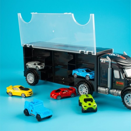 Carrier truck, with 6 racing cars-8