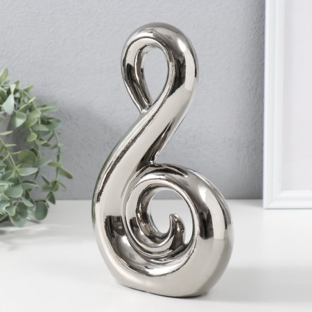 Souvenir Ceramics "Abstraction. Swan" silver 14.5x5x25 cm-2