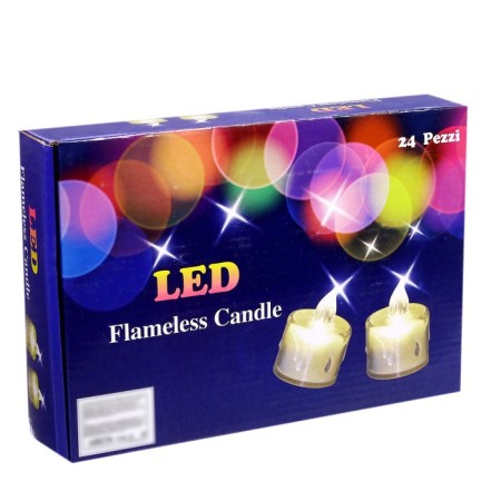 The candle is LED, burning yellow-4