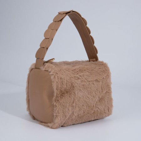 Baget bag with zipper, brown color-3
