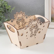 Корзинка-шкатулка "Дракоша" натуральный 18х12х14,5 см (набор 5 деталей)