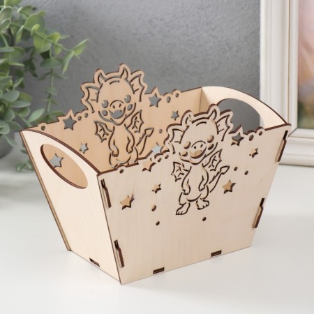 Basket-jacket "Dracosha" natural 18x12x14.5 cm (set of 5 parts)