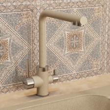Смеситель для кухни Uperwood Quartz UPD-03, с каналом для фильтрованной воды, цвет 02 беж