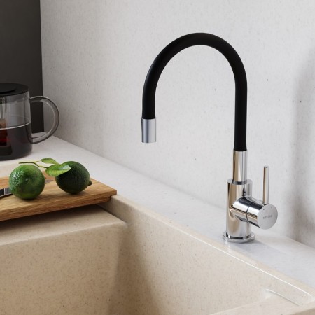 Santek and Tesio kitchen mixer, flexible surge, chrome-2