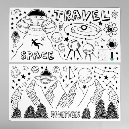 Sticker Plastic Interior color "Space Journey" set 2 sheets 30x60 cm-1