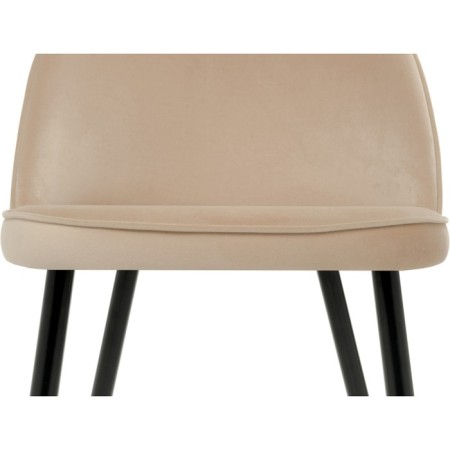Metal frame stool Dodo metal/velor, black/beige 48x54x77 cm-3