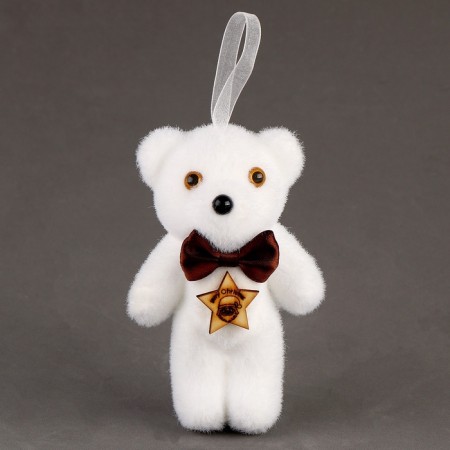 A toy of foam "White Bears" with a bow, 12 cm, set 3 pcs