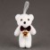 A toy of foam "White Bears" with a bow, 12 cm, set 3 pcs