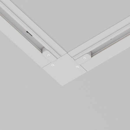 Connector L-shaped for the built-in track system Technical tra002CL-11W, 9.5x9.5x2 cm, white color-3