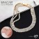 Bracelet with rhinestones "ice" elegance, 3 rows, white color in gold, l = 18 cm