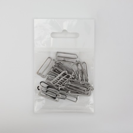 Hand hook, metal, 20 mm, 20 pcs, silver color-2