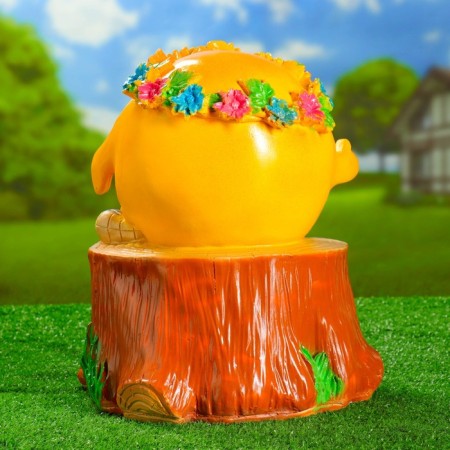 Garden figure "Kolobok with a wreath" 45x35x35cm-2