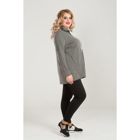 Female suit, size 52, gray color-4