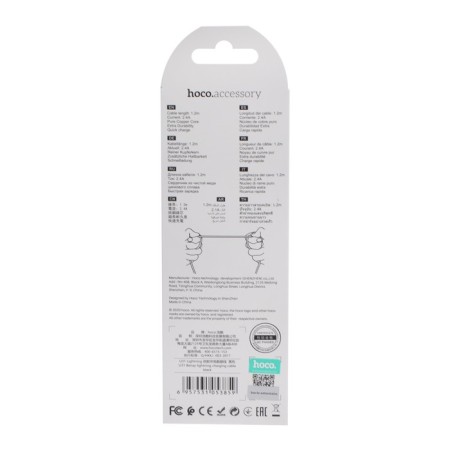 Hoco U31, Lightning cable - usb, 2.4 a, 1 m, nylon braid, black-3