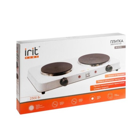 Electric tile IRIT IR-8220, 2500 W, 2 burners, white-5