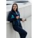 Female sports suit, size 46, dark blue color, turquoise