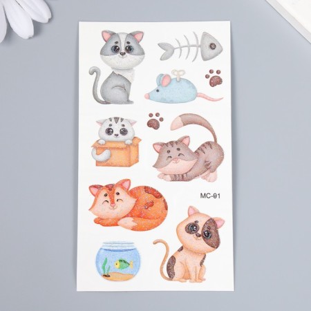 Tattoo on the body color "Homemade pet. Catets" 12x7.5 cm