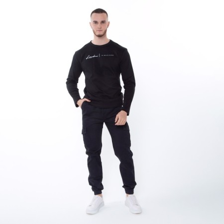 Joggers male, dark blue color, size 40 (58)-2