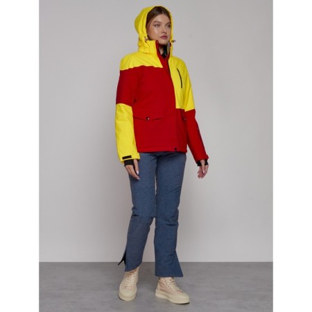 Ski jacket female winter, size 48, yellow color-8