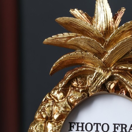 Polystone photo frame 10x15 cm "Pineapple" aged gold 25.5x14.3x2.2 cm-2