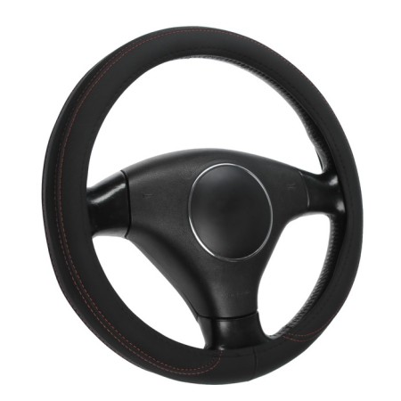 Cartage steering wheel, pu skin, perforation, 38 cm, black