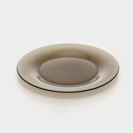 Plate plate of glass Ambiante eclipse, D = 25 cm, brown color-1