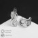 Earrings with rhinestones "Magic" Infinity, white color in silver