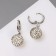 Earrings with “Shambhala” rhinestones, white color in silver