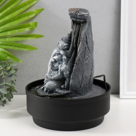 The desktop fountain from the network, the backlight "Gray Ganesha in the stone grotto" 21x21x28 cm-3
