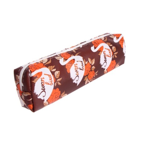 School Penal on the zipper "Flowers", mix-2