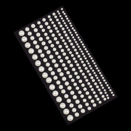 Pearl rhinestones for nail decor, on a glue base, d = 3/4/5/6/8 mm, white color-2