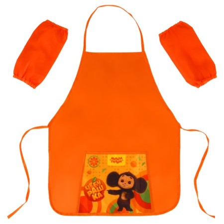 Apron for labor + sleevens 550 x 440 mm, + oilcloth 40 x 69 cm "Cheburashka" size M (height 122-158)