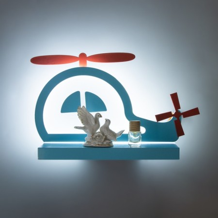 Bra "Helicopter" LED 18W blue 35x25x8cm-4