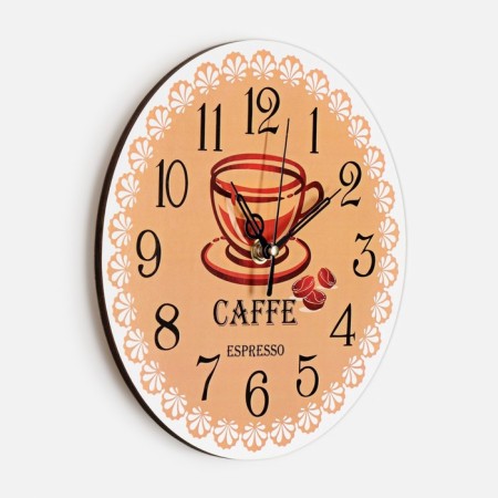Wall clock, series: kitchen, "espresso", discrete move, d-23.5 cm-1