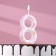 Candle in the “White Marble” cake, number “8”, giant, 9 cm