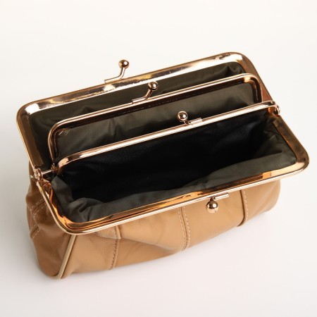 Cosmetic fermoire, 2 departments on the farmar, outer pocket, beige color-2