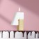 Candle in the Manhattan cake, number "4", white with gold, 5 cm