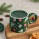 Ceramic mug with silicone lid "Christmas tree", 350 ml, green color