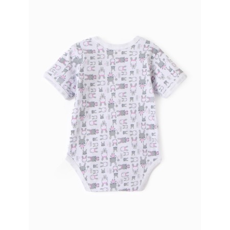 Body baby with short sleeve "Bunny", white/pink color, height 68-4