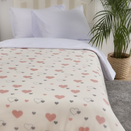 Fleet blanket "Valentine", size 150x200 cm, milk color