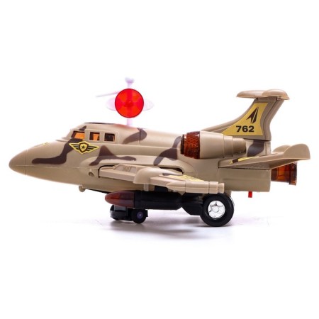 The f-116 aircraft, light and sound, works from batteries, brown color-1
