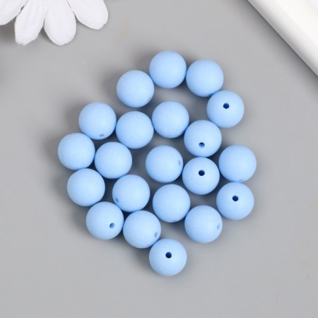 Beads for creativity plastic "Children's blue" matte d = 1.2 cm set 20 g-2