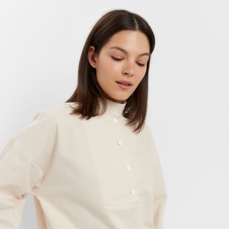 Women's costume (blouse, shorts) minku: enjoy Milk color, size 48-4